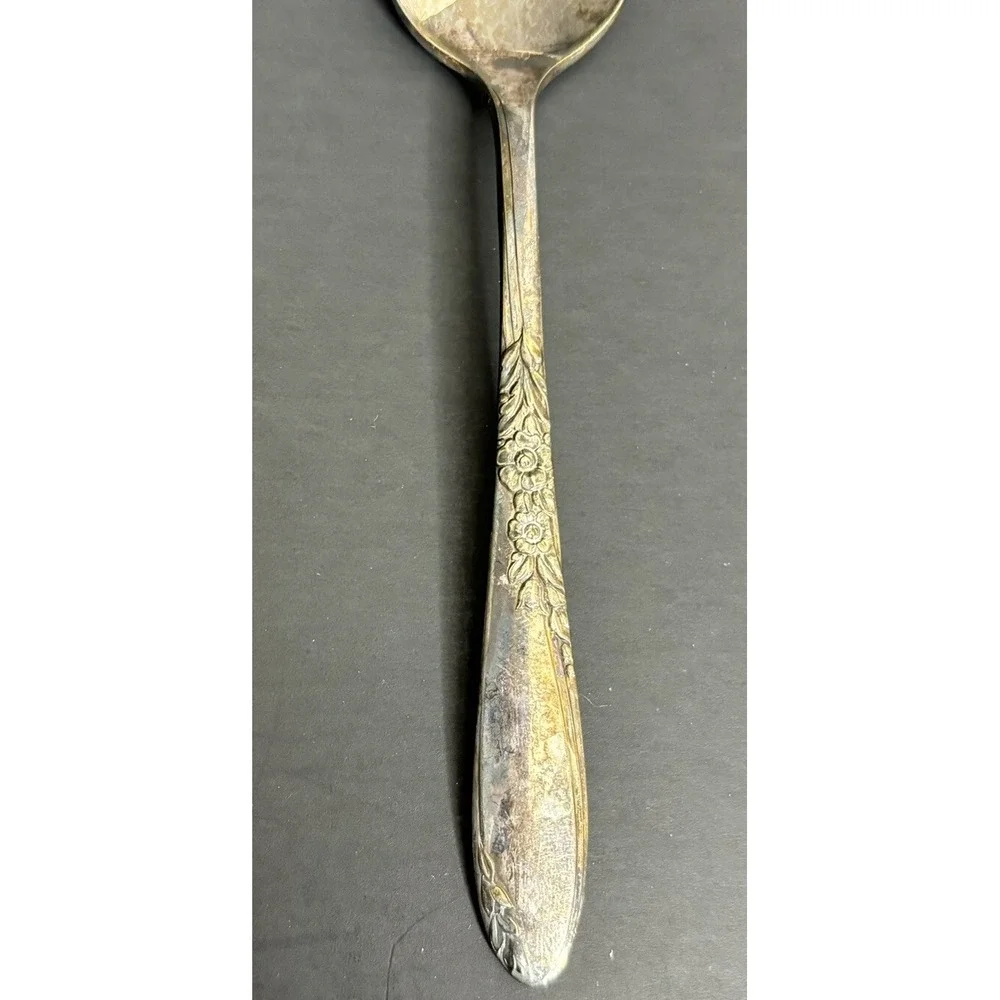 6 Oneida Wm Rogers Country Lane Teaspoons Spoons Floral Silver Plate Flatware
